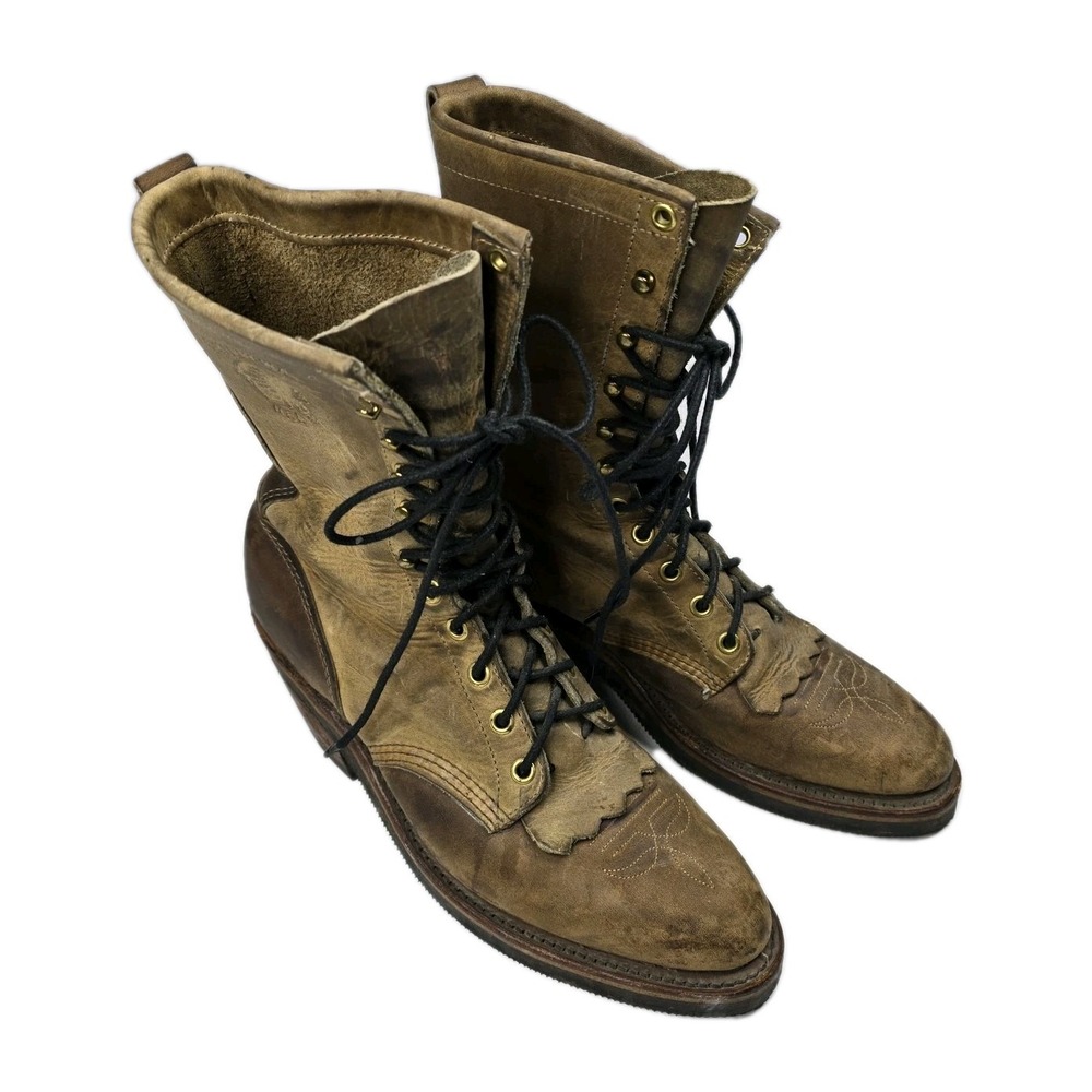 Chippewa Bay Golden Crazy Horse 29405 Packer Boots USA Made Mens Size 8 M